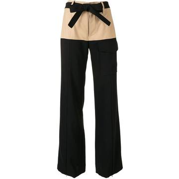 Ossun two-tone wide-leg trousers