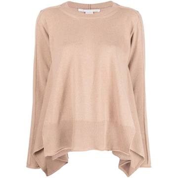 draped sleeves crew neck jumper