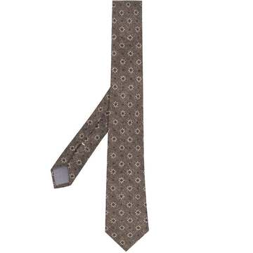 geometric-print knitted tie