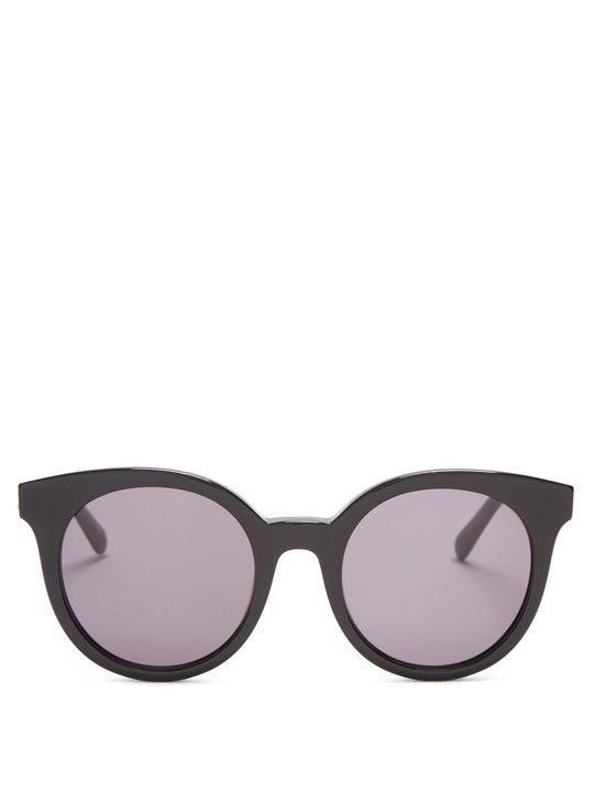 Chain-embellished round-frame acetate sunglasses展示图