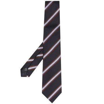embroidered stripe silk tie