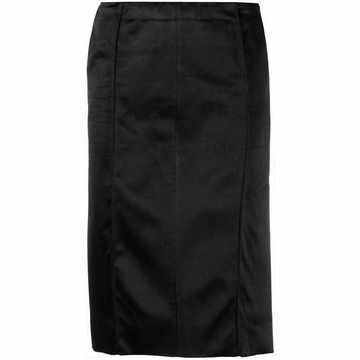 cut-out satin pencil skirt