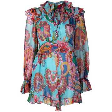 Lovestruck printed silk playsuit