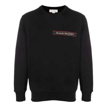 logo tape crew neck sweatshirt