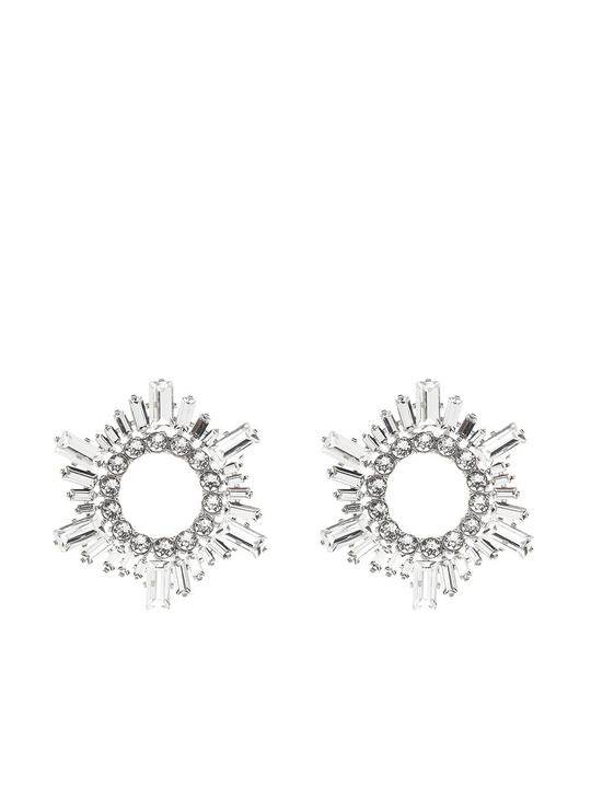 silver tone Begum crystal earrings展示图