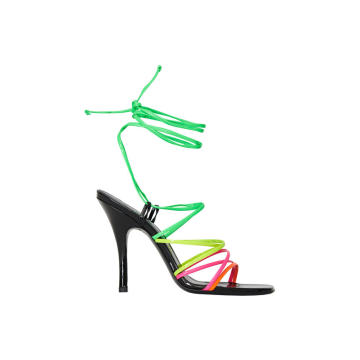 Lace-Up Patent Leather Sandals