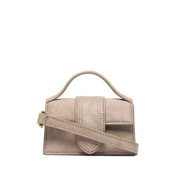 neutral Le Petit Bambino suede mini bag