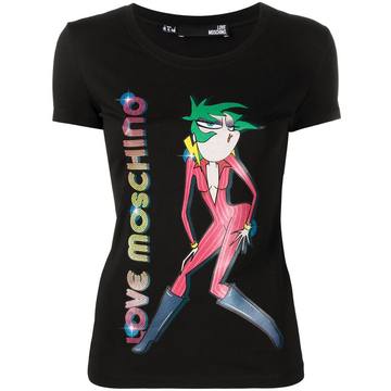 cartoon-print t-shirt