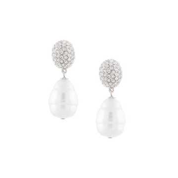draped faux-pearl earrings