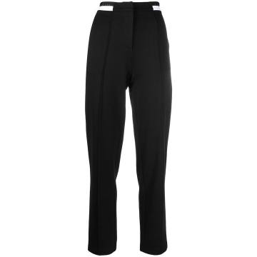 monochrome tapered trousers