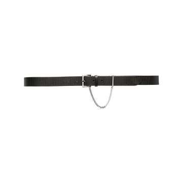 chain-detail buckle-fastening leather belt