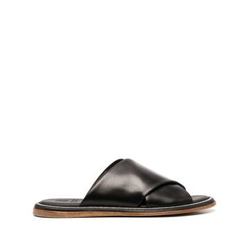 slip-on leather sandals