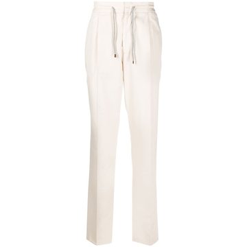 straight leg drawstring trousers