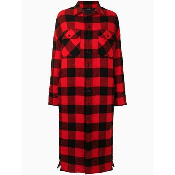 checked oversized shirt coat