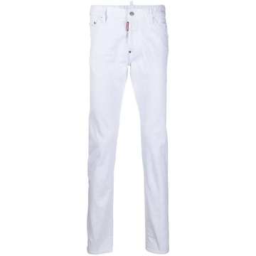 mid-rise straight-leg jeans