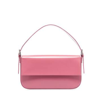 pink manu leather shoulder bag
