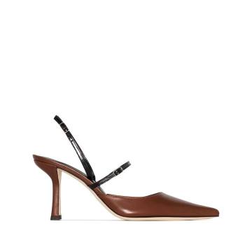 brown Tiffany 80 two tone leather pumps
