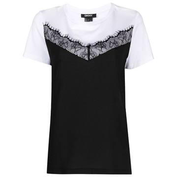 lace-trim panelled top