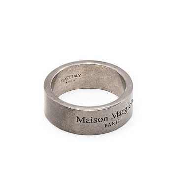 distressed-effect logo-engraved ring