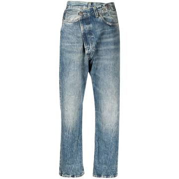 crossover high-rise jeans