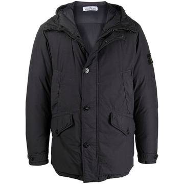 logo-patch padded coat