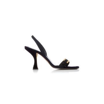 Carlotta Grosgrain-Trimmed Velvet Sandals