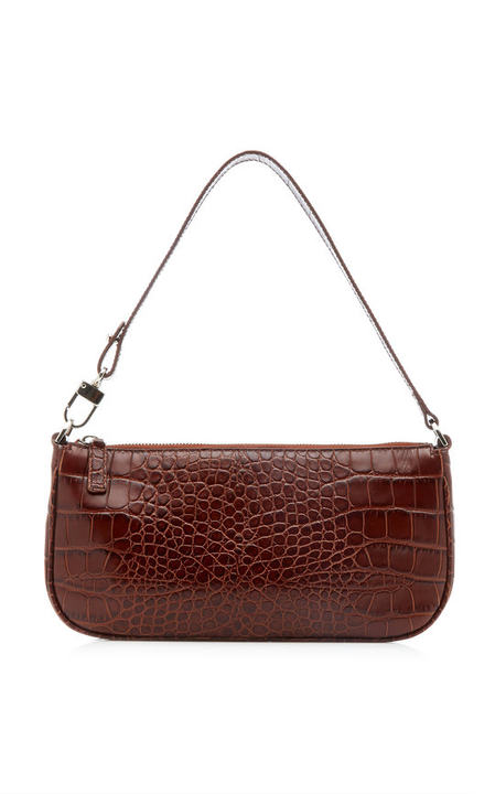 Rachel Croc-Effect Leather Shoulder Bag展示图