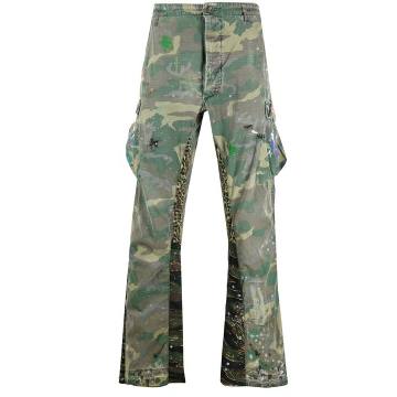 LA Flare camouflage print trousers