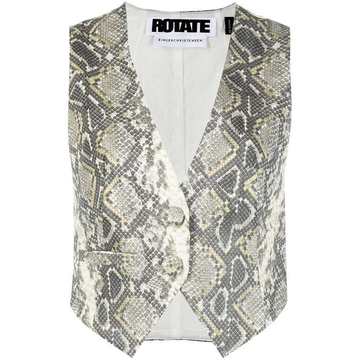 snakeskin-print two-button waistcoat