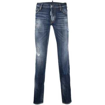 Bros patch distressed jeans