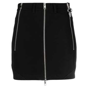 zip-detail mini skirt