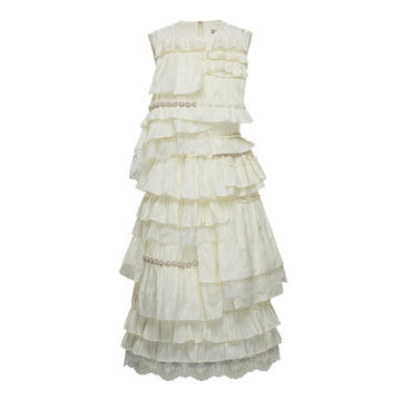 Ruffled Tiered Taffeta Mini Dress