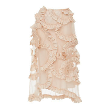 + Simone Rocha Ruffled Cotton-Chiffon Midi Skirt