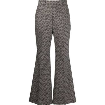 G jacquard flare trousers