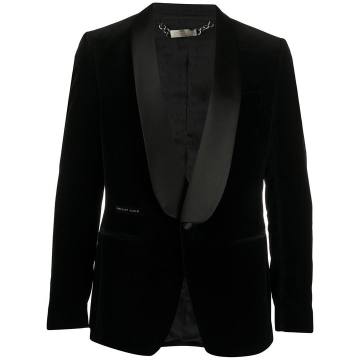 Elegant velvet-effect blazer