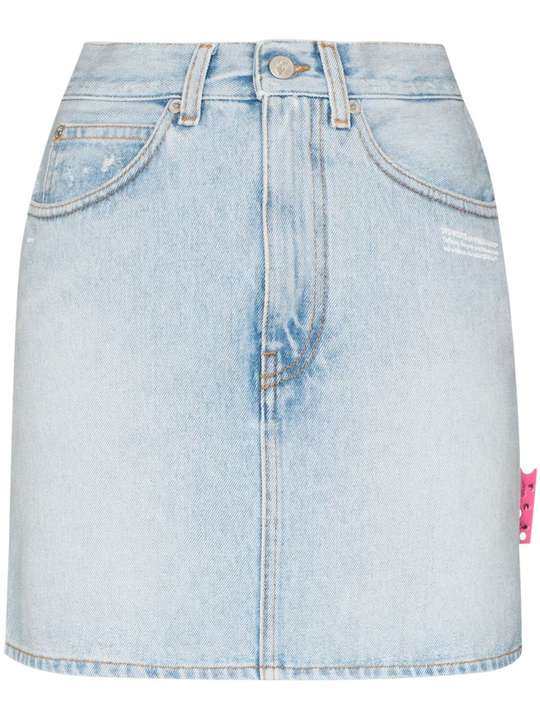 high-waisted denim mini skirt展示图