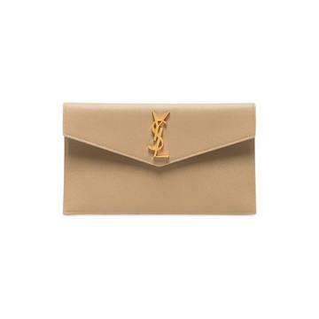 beige Uptown leather pouch