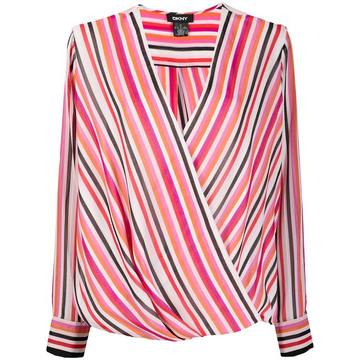 striped wrap blouse