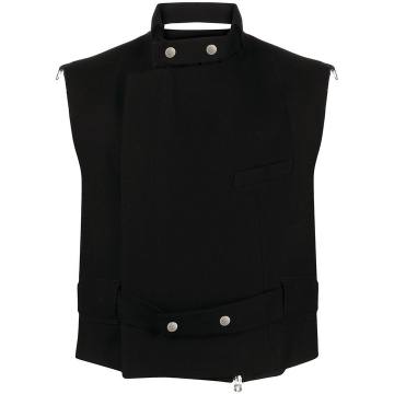 choker-detail vest jacket