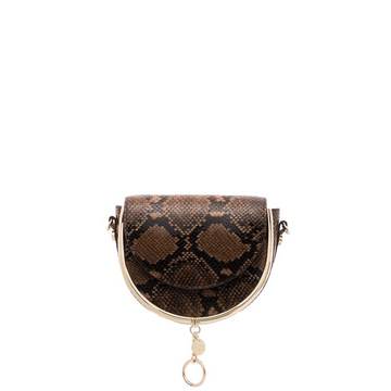 brown Mara snake print leather cross body bag