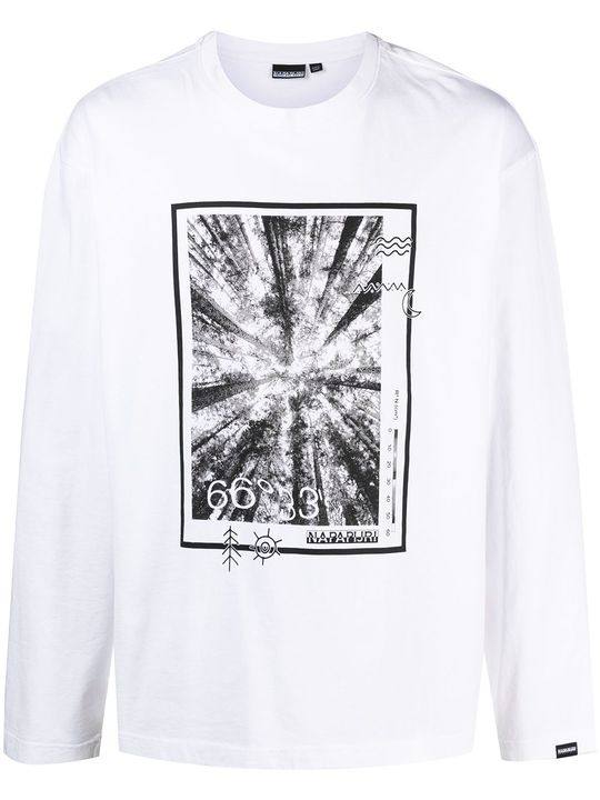 tree-print long sleeved T-shirt展示图