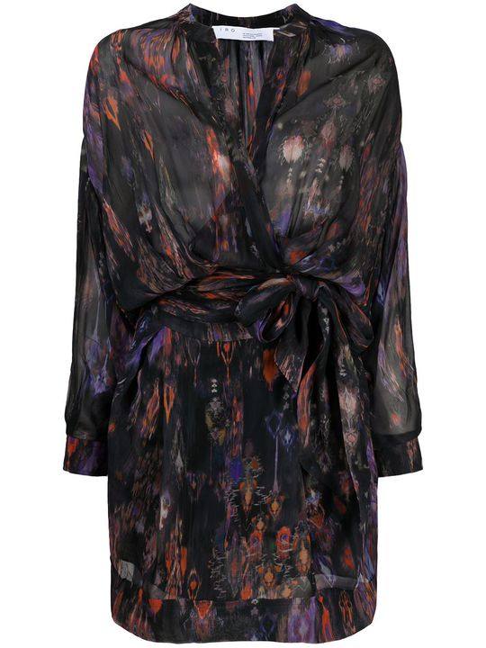 Keita abstract-batik print wrap dress展示图