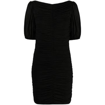 point d'esprit ruched mini-dress