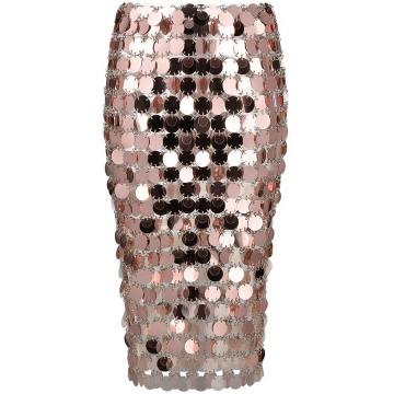 paillette-embellished fitted skirt