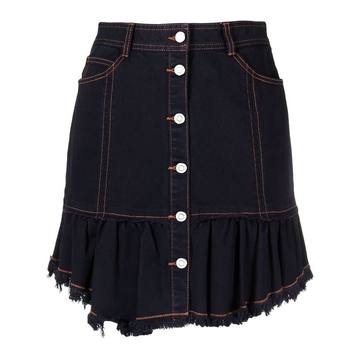 asymmetric denim skirt