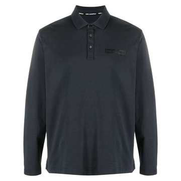 logo-print long-sleeved polo shirt