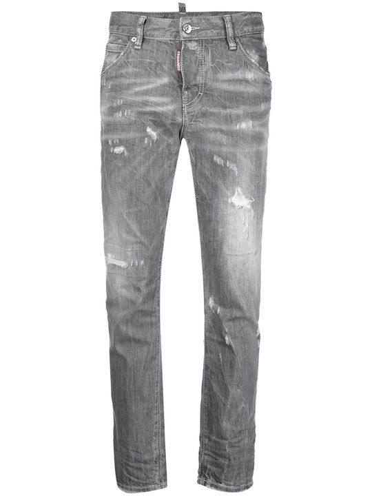 distressed cropped skinny jeans展示图