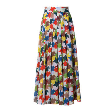 Kindersten-Print Cotton Maxi Skirt