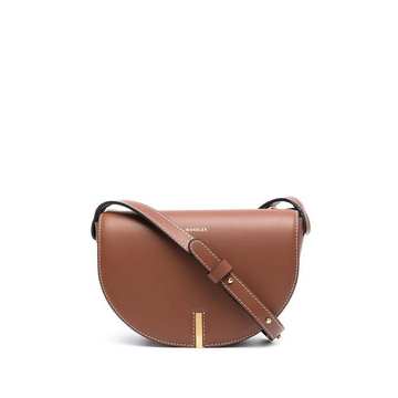 curved leather shoulder bag