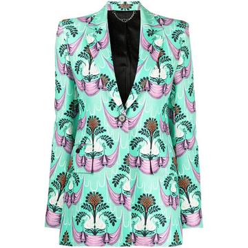 motif-print single-breasted blazer